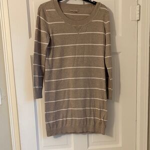 Banana Republic Tan Striped Long Sleeve Dress S